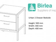 Birlea Urban Rustic Finish 2 Drawer Bedside Thumbnail