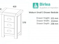 Birlea Woburn Oak 3 Drawer Small Bedside Thumbnail