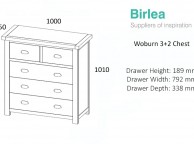 Birlea Woburn Oak 3 Plus 2 Drawer Chest Thumbnail