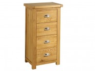 Birlea Woburn Oak 4 Drawer Narrow Chest Thumbnail