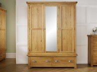 Birlea Woburn Oak 3 Door 2 Drawer Wardrobe Thumbnail