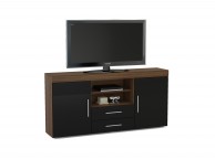 Birlea Edgeware 2 Door 2 Drawer Sideboard In Walnut And Black Thumbnail