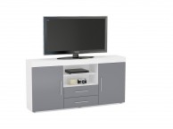 Birlea Edgeware 2 Door 2 Drawer Sideboard In White And Grey Thumbnail