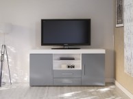 Birlea Edgeware 2 Door 2 Drawer Sideboard In White And Grey Thumbnail