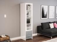 Birlea Edgeware Glass Door Cabinet In White And Grey Thumbnail