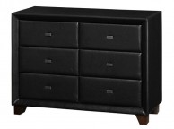 Birlea Brooklyn 6 Drawer Chest of Drawers in Black Faux Leather Thumbnail