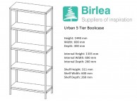 Birlea Urban Rustic Finish 5 Tier Bookcase Thumbnail