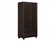 Birlea Brooklyn Brown 2 Door 1 Drawer Combination Wardrobe in Brown Faux Leather Thumbnail