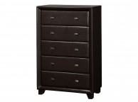 Birlea Brooklyn 5 Drawer Chest of Drawers in Brown Faux Leather Thumbnail