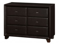 Birlea Brooklyn 6 Drawer Chest of Drawers in Brown Faux Leather Thumbnail