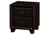 Birlea Brooklyn 2 Drawer Night Stand in Brown Faux Leather Thumbnail