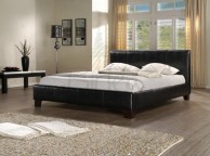 Birlea Brooklyn Black 6ft Super Kingsize Faux Leather Bed Frame Thumbnail