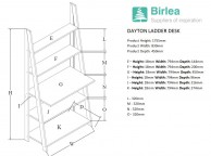 Birlea Dayton Ladder Desk In Grey Thumbnail