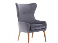 Birlea Bow Armchair In Grey Velvet Fabric Thumbnail