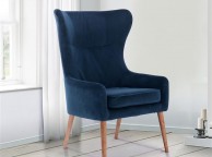 Birlea Bow Armchair In Midnight Blue Fabric Thumbnail