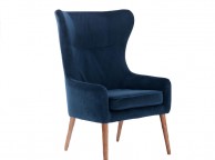 Birlea Bow Armchair In Midnight Blue Fabric Thumbnail