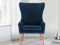 Birlea Bow Armchair In Midnight Blue Fabric Thumbnail