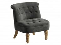 Birlea Grace Snuggle Chair In Grey Velvet Fabric Thumbnail