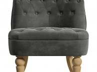 Birlea Grace Snuggle Chair In Grey Velvet Fabric Thumbnail