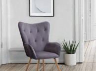 Birlea Willow Armchair In Grey Velvet Fabric Thumbnail