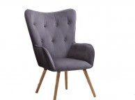 Birlea Willow Armchair In Grey Velvet Fabric Thumbnail