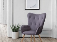 Birlea Willow Armchair In Grey Velvet Fabric Thumbnail