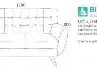 Birlea Loft 2 Seater Sofa In Grey Fabric Thumbnail