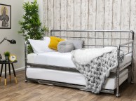 Sleep Design Banbury 3ft Single Silver Finish Metal Day Bed Frame And Trundle Thumbnail