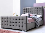 Sleep Design Dalkeith 4ft6 Double Grey Velvet Bed Frame Thumbnail