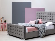 Sleep Design Dalkeith 4ft6 Double Grey Velvet Bed Frame Thumbnail