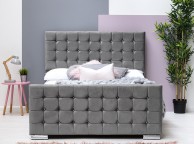 Sleep Design Dalkeith 4ft6 Double Grey Velvet Bed Frame Thumbnail