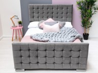 Sleep Design Dalkeith 4ft6 Double Grey Velvet Bed Frame Thumbnail