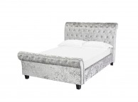 LPD Isabella 4ft6 Double Silver Velvet Fabric Bed Frame Thumbnail