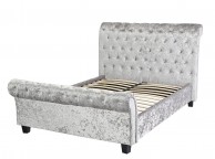 LPD Isabella 5ft Kingsize Silver Velvet Fabric Bed Frame Thumbnail