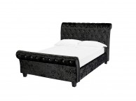 LPD Isabella 4ft6 Double Black Velvet Fabric Bed Frame Thumbnail