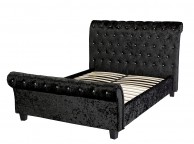 LPD Isabella 4ft6 Double Black Velvet Fabric Bed Frame Thumbnail