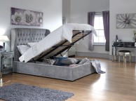 GFW Dakota 5ft Kingsize Platinum Grey Upholstered Fabric Ottoman Bed Frame Thumbnail
