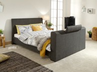 GFW Brooklyn 5ft Kingsize Charcoal Grey Fabric TV Bed Frame Thumbnail