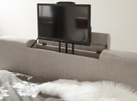 GFW Brooklyn 5ft Kingsize Light Grey Fabric TV Bed Frame Thumbnail