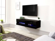 GFW Galicia Black Gloss LED TV Unit 120cm Thumbnail