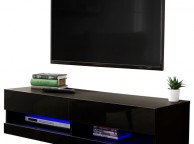 GFW Galicia Black Gloss LED TV Unit 120cm Thumbnail