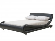LPD Galaxy 4ft6 Double Black Faux Leather Bed Frame Thumbnail