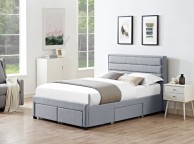 LPD Greenwich 5ft Kingsize Grey Fabric Storage Bed Frame Thumbnail