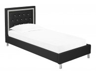 LPD Crystalle 3ft Single Black Faux Leather Bed Frame Thumbnail