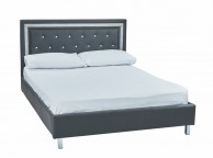 LPD Crystalle 4ft6 Double Grey Faux Leather Bed Frame Thumbnail