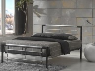 Metal Beds Atlanta 4ft Small Double Silver and Black Metal Bed Frame Thumbnail