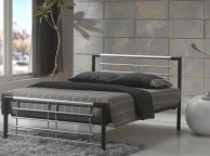 Metal Beds Atlanta 3ft Single Silver and Black Metal Bed Frame Thumbnail