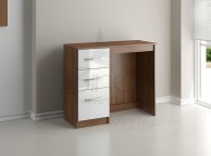 Birlea Lynx Walnut with White Gloss 3 Drawer Single Pedestal Dressing Table Thumbnail