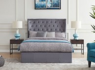 Flintshire Holway 4ft6 Double Grey Fabric Ottoman Bed Thumbnail