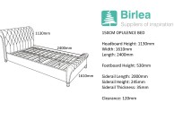 Birlea Opulence 5ft Kingsize Grey Velvet Fabric Bed Frame Thumbnail